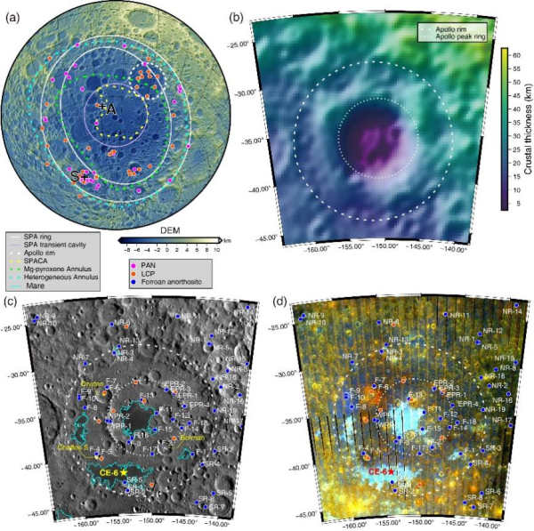 嘉正网 月球阿波罗盆地纯斜长岩分布研究取得进展